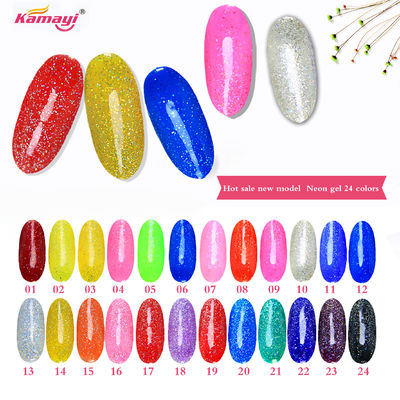12ml vernis à ongles au néon de gel de couleurs de la marque de distributeur 24