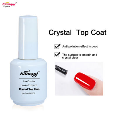 ODM 12ml Crystal Top Coat Nail Polish UV de résistance à l'usure